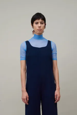 SHORT SLEEVE MESH TURTLENECK - PERIWINKLE