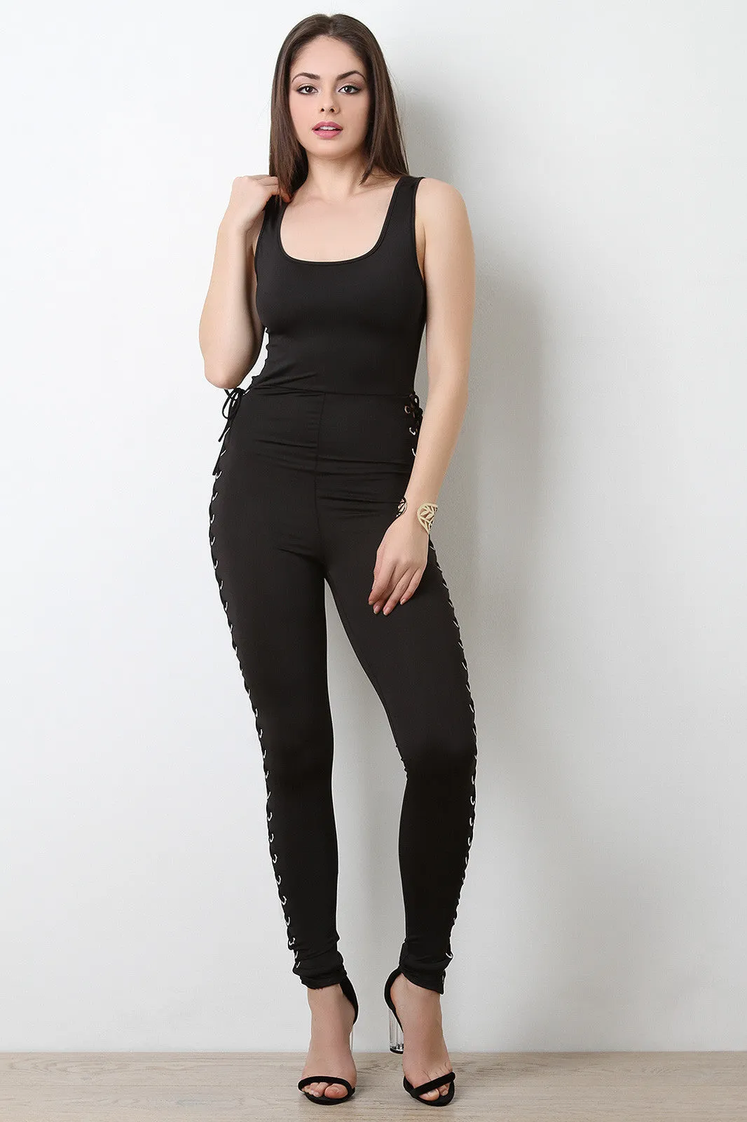 Side Lace-Up Jumpsuit