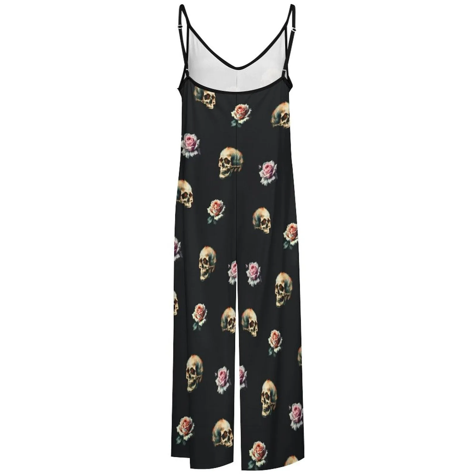 Skull and Roses Suspender Jumpsuit Suspender Jumpsuit