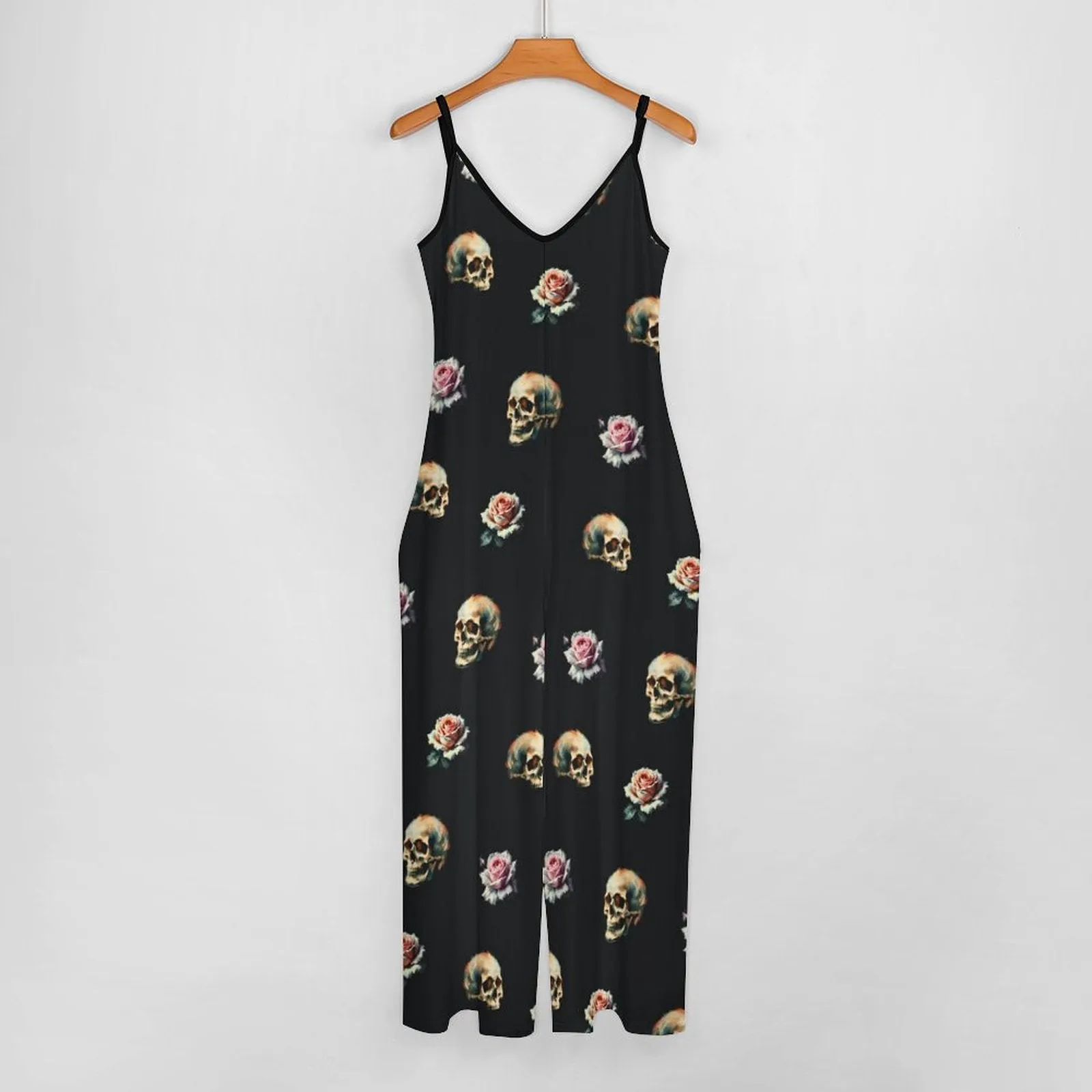 Skull and Roses Suspender Jumpsuit Suspender Jumpsuit