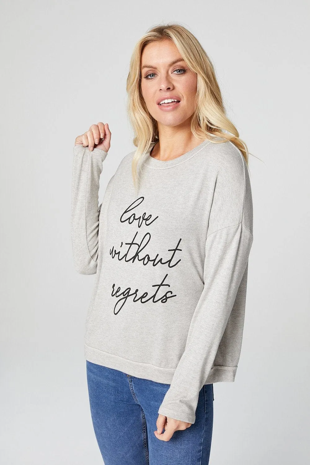 Slogan Print Long Sleeve Sweatshirt