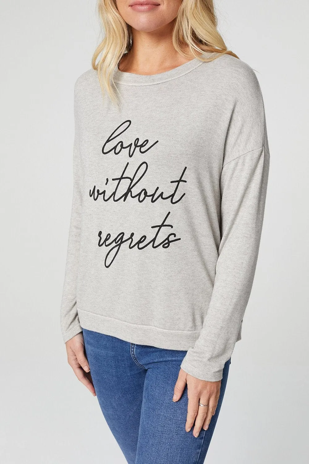 Slogan Print Long Sleeve Sweatshirt