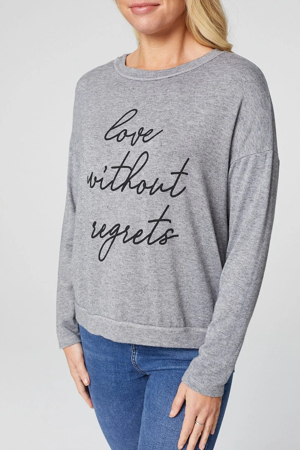 Slogan Print Long Sleeve Sweatshirt