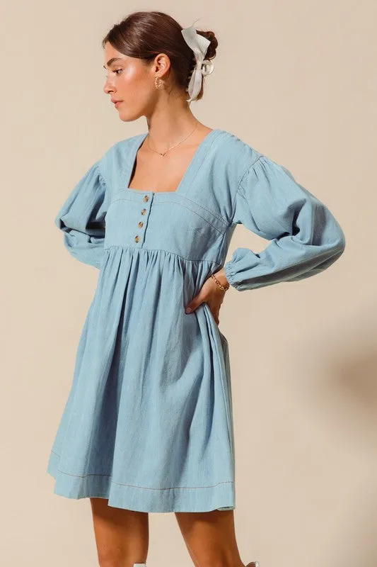 SM Denim Babydoll Dress