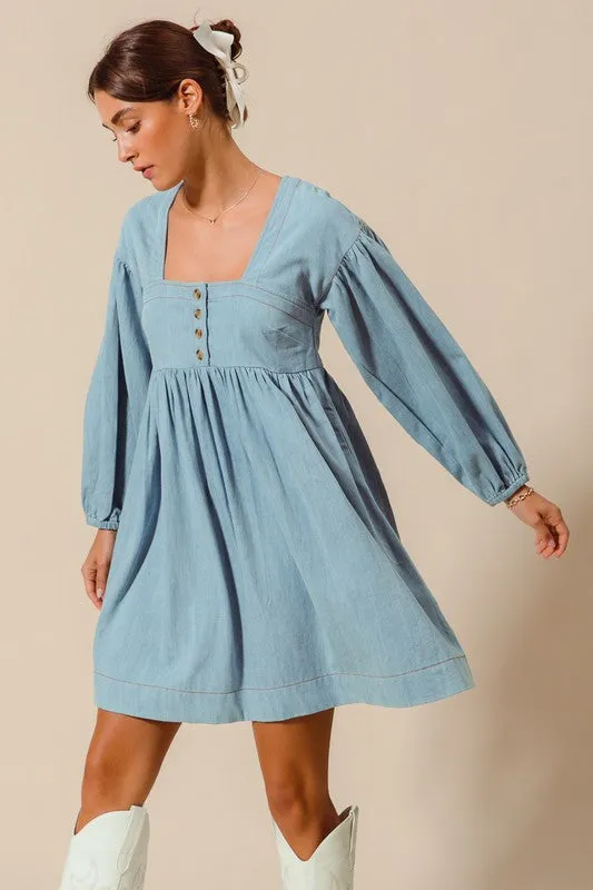 SM Denim Babydoll Dress