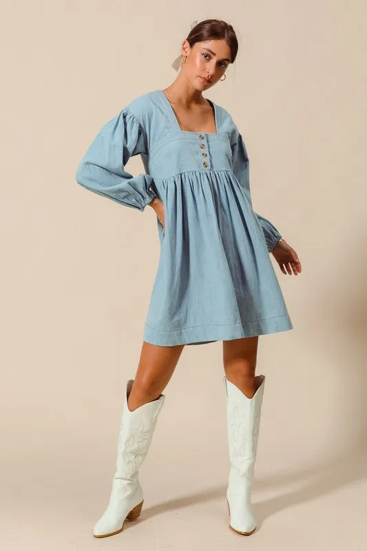 SM Denim Babydoll Dress