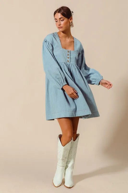 SM Denim Babydoll Dress