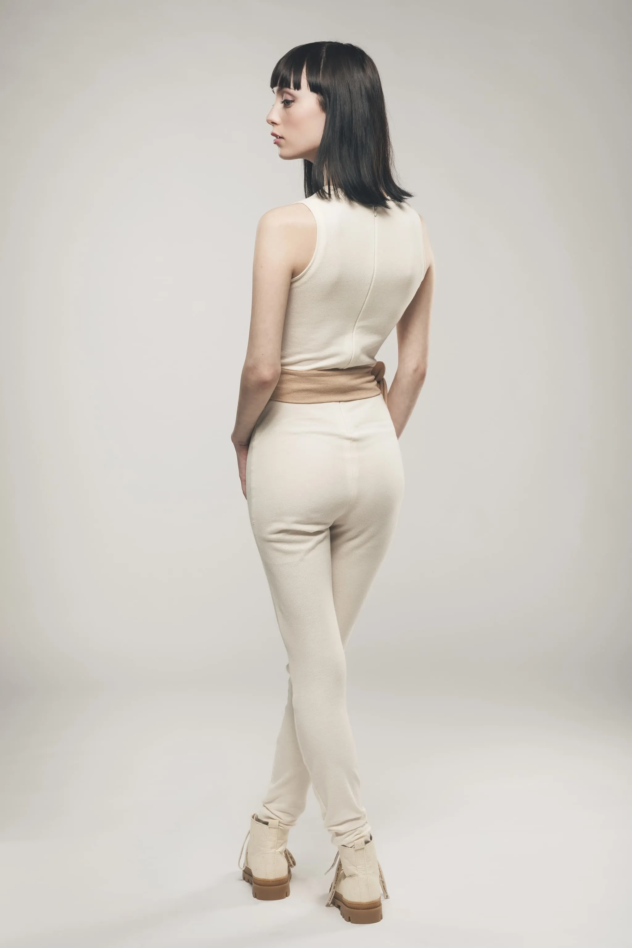 Stretch Jumpsuit in Ecru