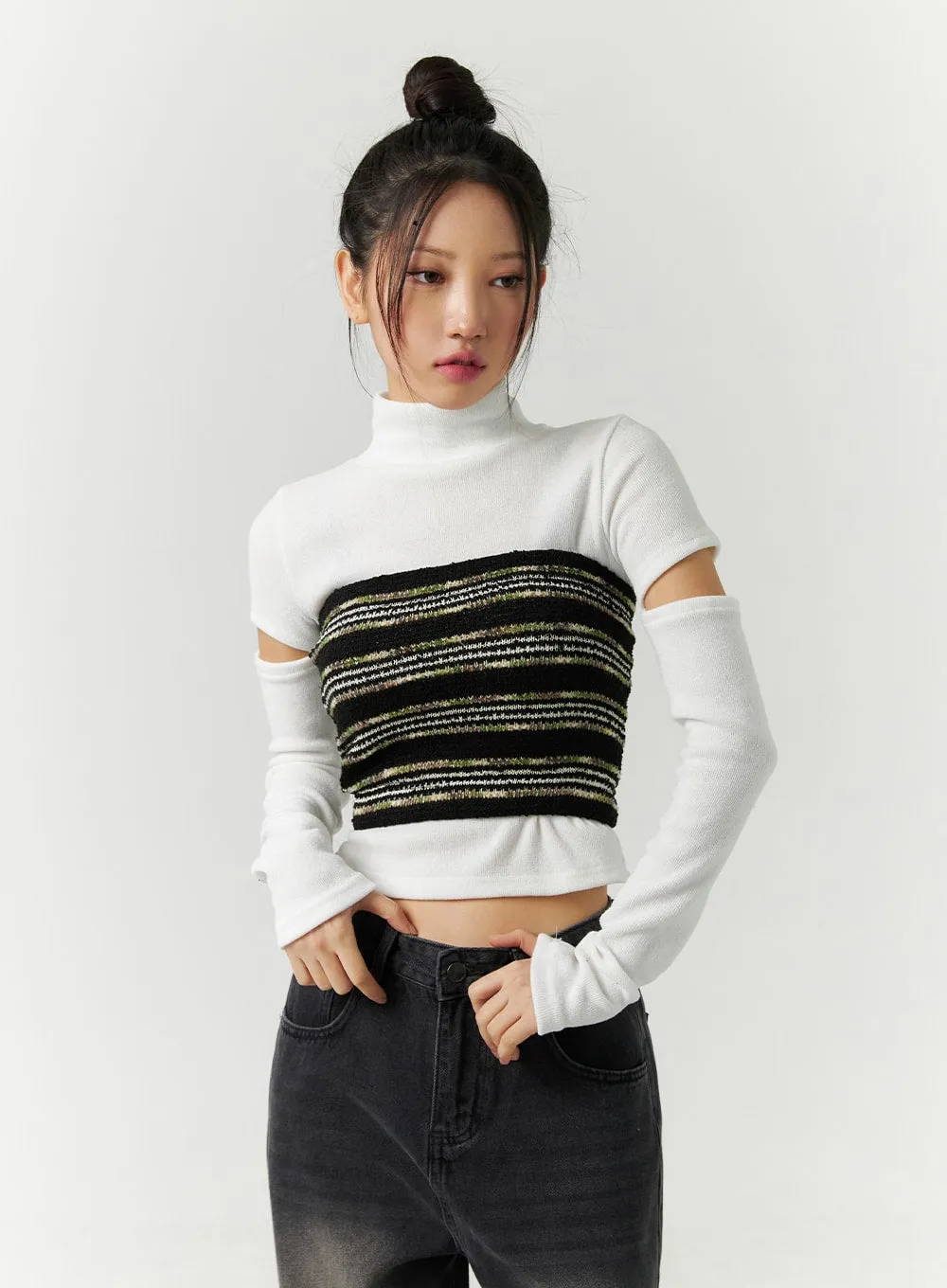 Stripe Layered Tube Top CD304