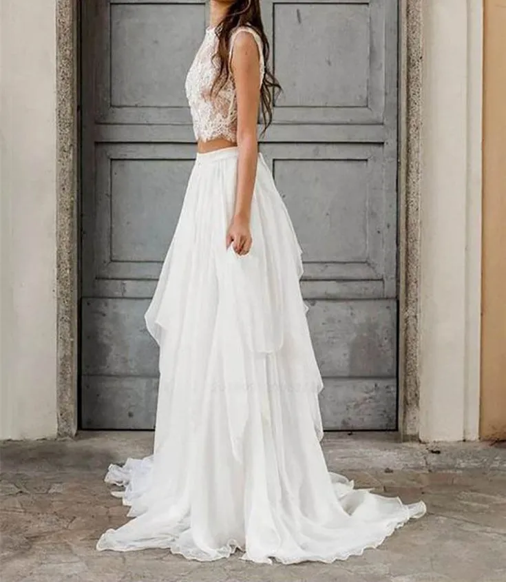 Summer Lace Top Bridal Separates Crop Top Wedding Dress