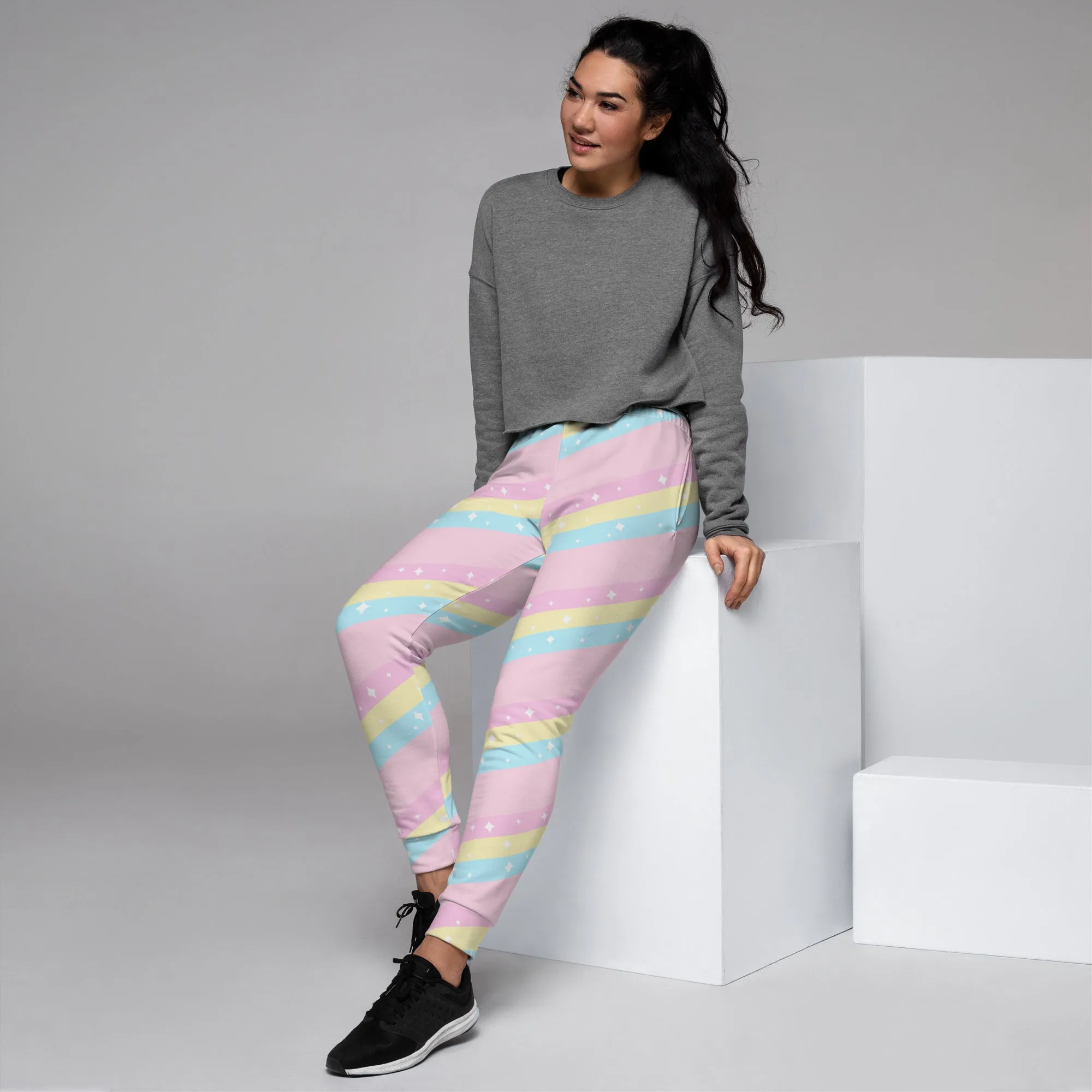 Teatime Fantasy Pink Rainbow Women's Joggers