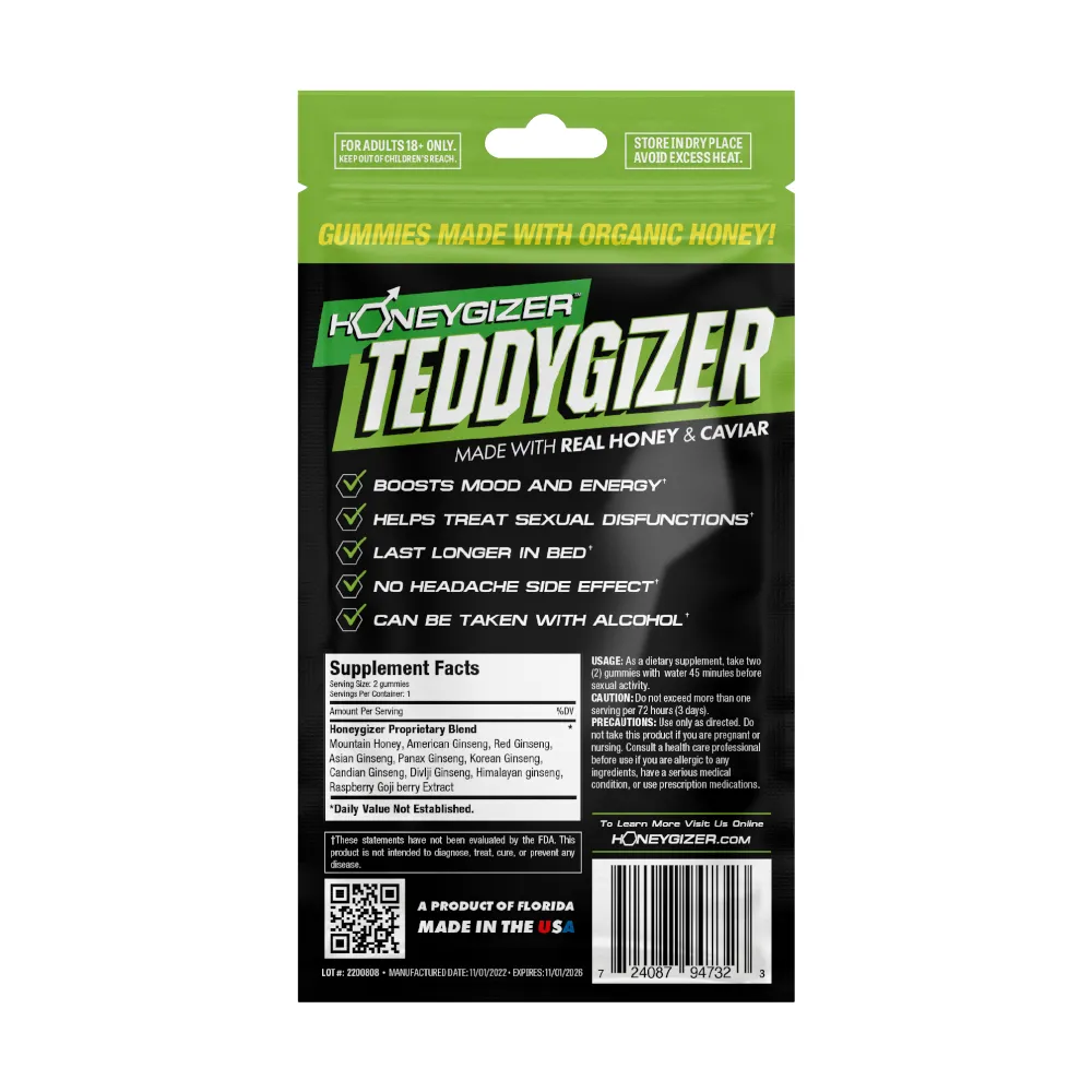 TEDDYGIZER Male Sexual Enhancement Gummy - Real Honey & Ginseng (1 ct.)