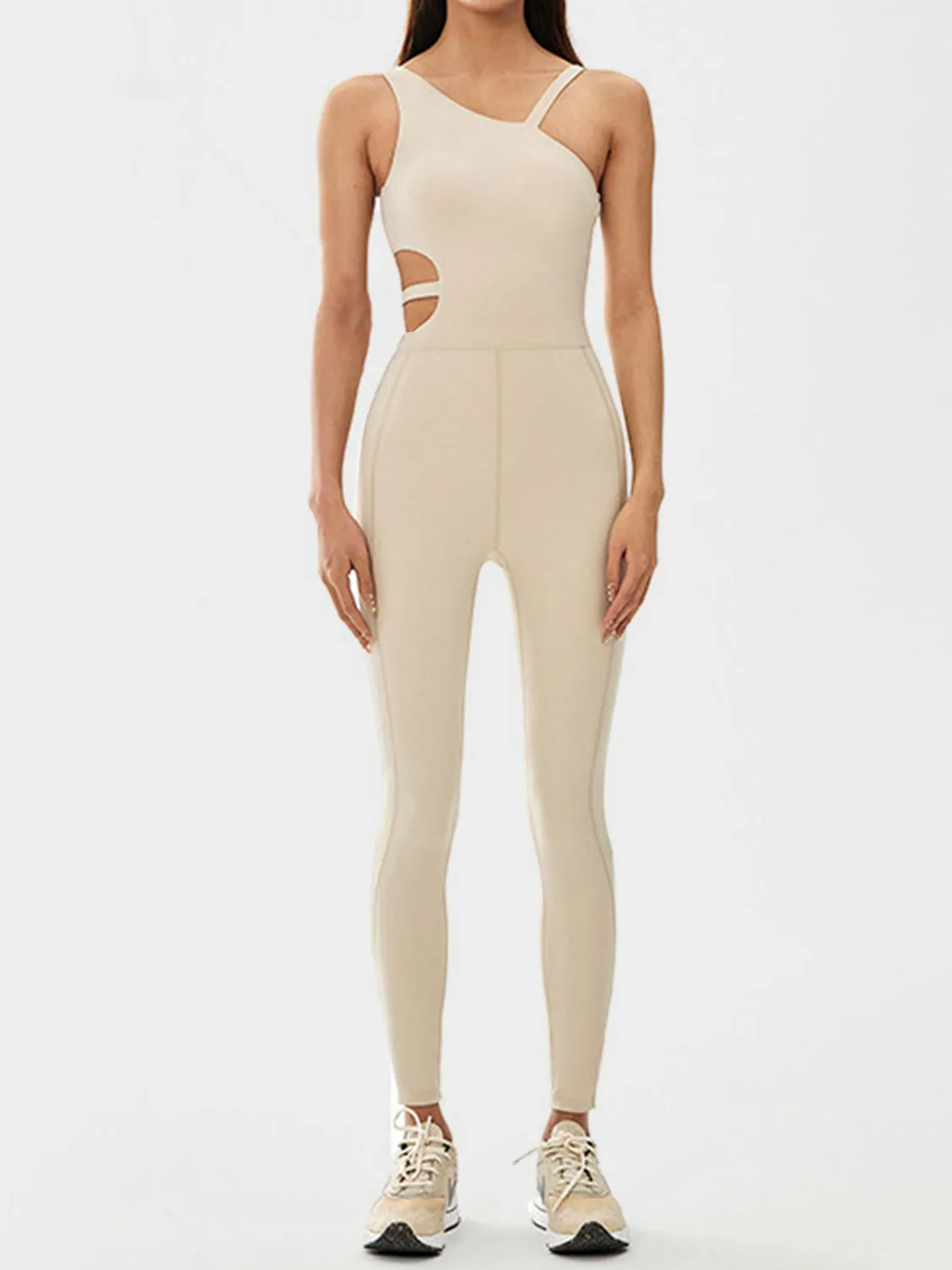 TEEK - Peeped Asymmetrical Neck Active Jumpsuit