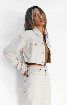 THE BOX CROP JACKET - WASHED STONE