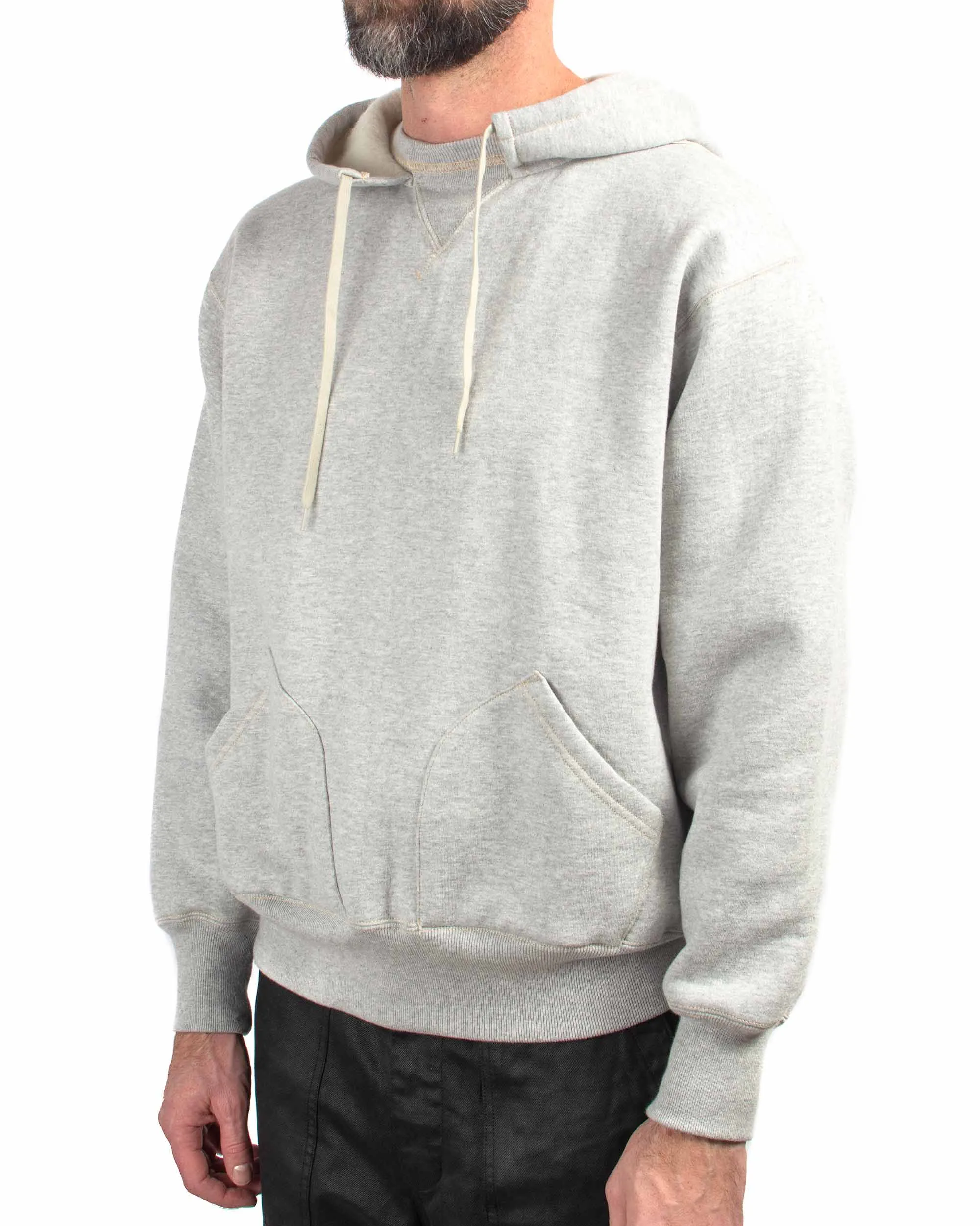 The Real McCoy’s MC21106 13 oz. Wool Loopwheel Hooded Sweatshirt Medium Grey