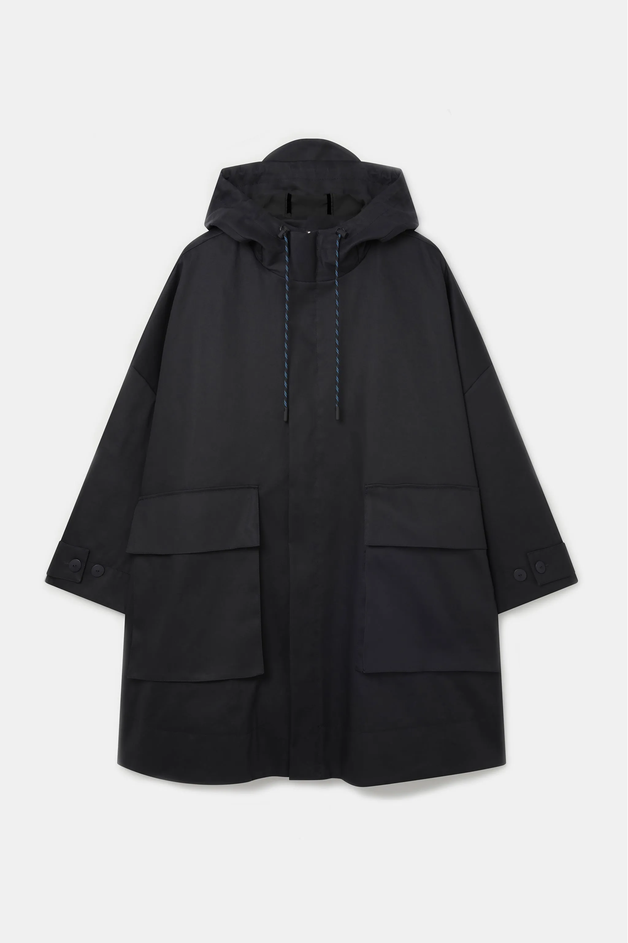 THE WAYFINDER COAT / BONDED GABERDINE FLINT SAND