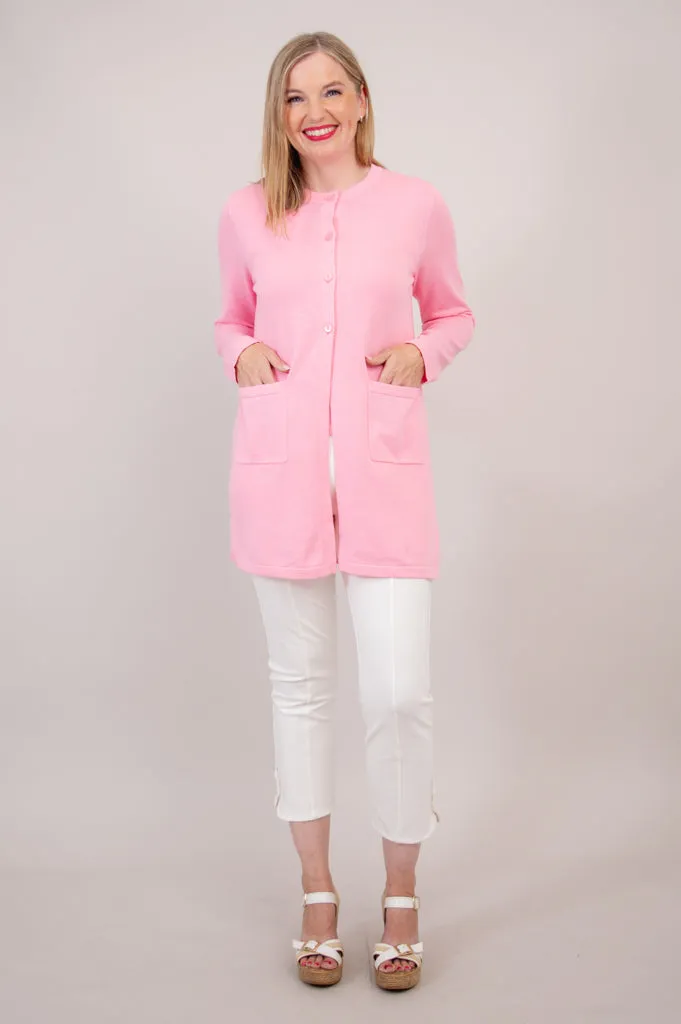 Tommy Cardigan, Pink, Cotton