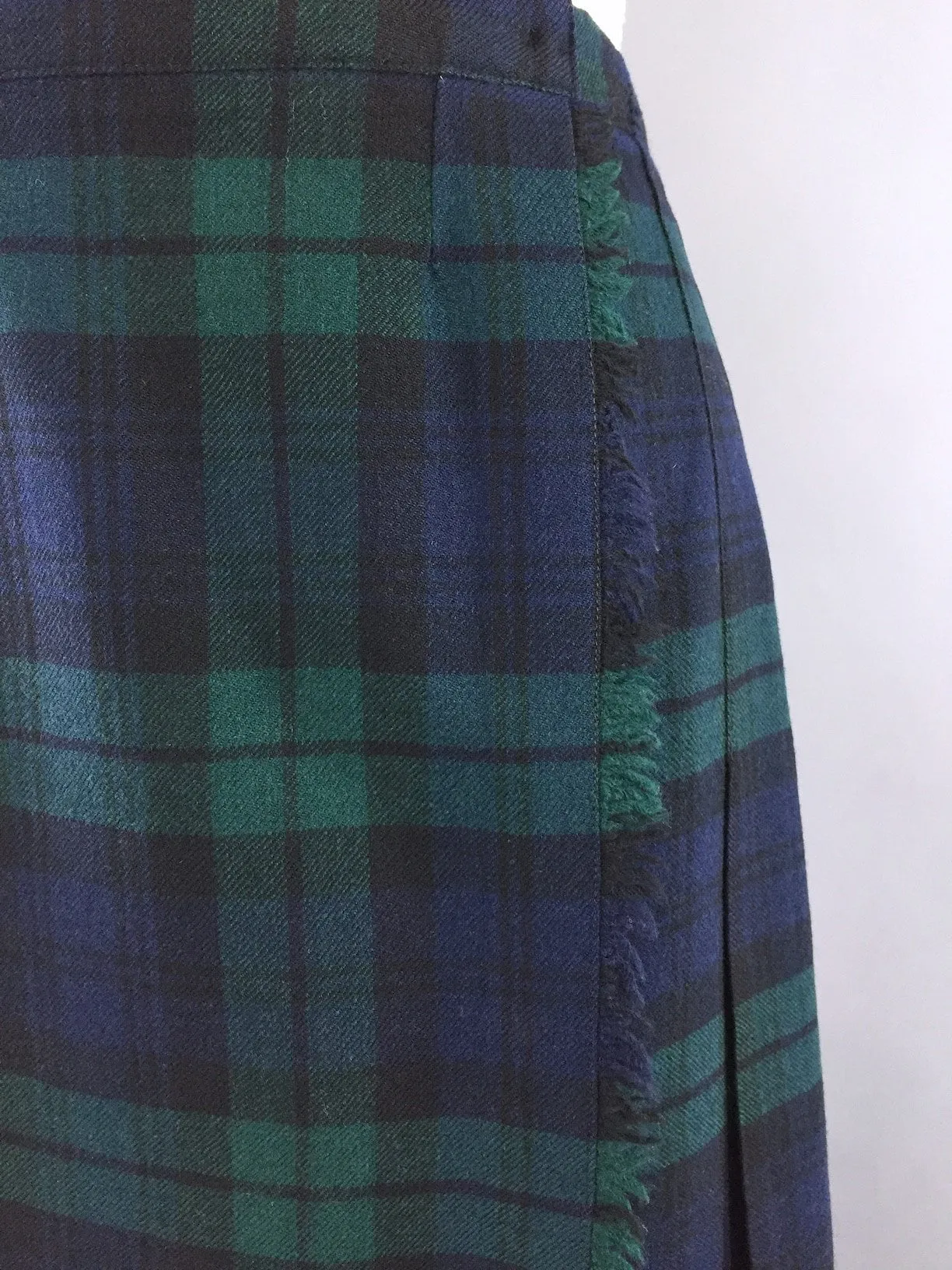 Vintage 1950s Wool Kilt / Black Watch Campbell Tartan