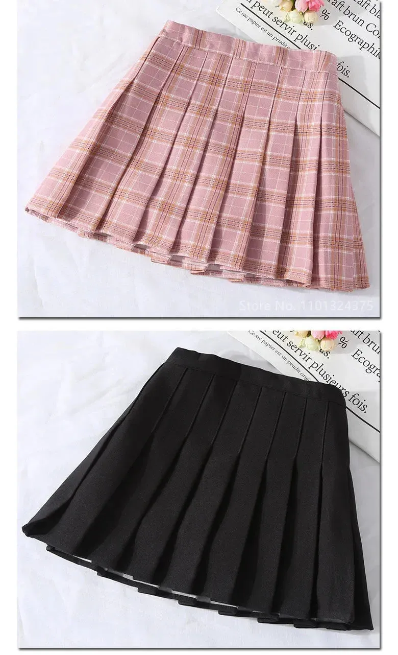 Vintage Pleated Plaid Skirts Girls Skirts Autumn School Teens Spring Kids Skirt Elbise Children Kleid Clothing Sukienka Kids