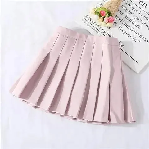 Vintage Pleated Plaid Skirts Girls Skirts Autumn School Teens Spring Kids Skirt Elbise Children Kleid Clothing Sukienka Kids