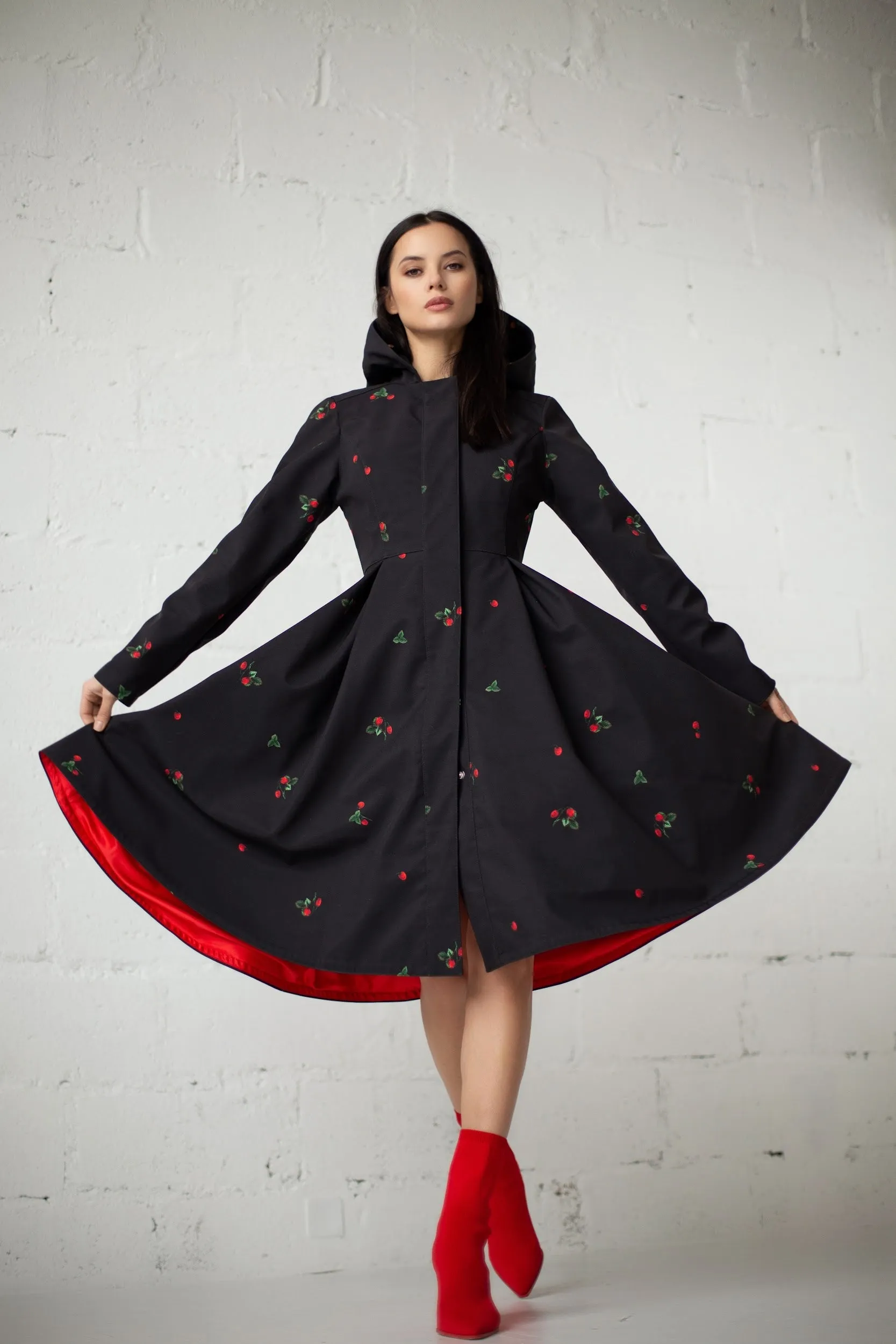 Wild Strawberry Raincoat Black