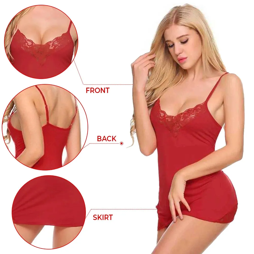 Women Lace Sexy Babydoll Mesh Chemise Lingerie