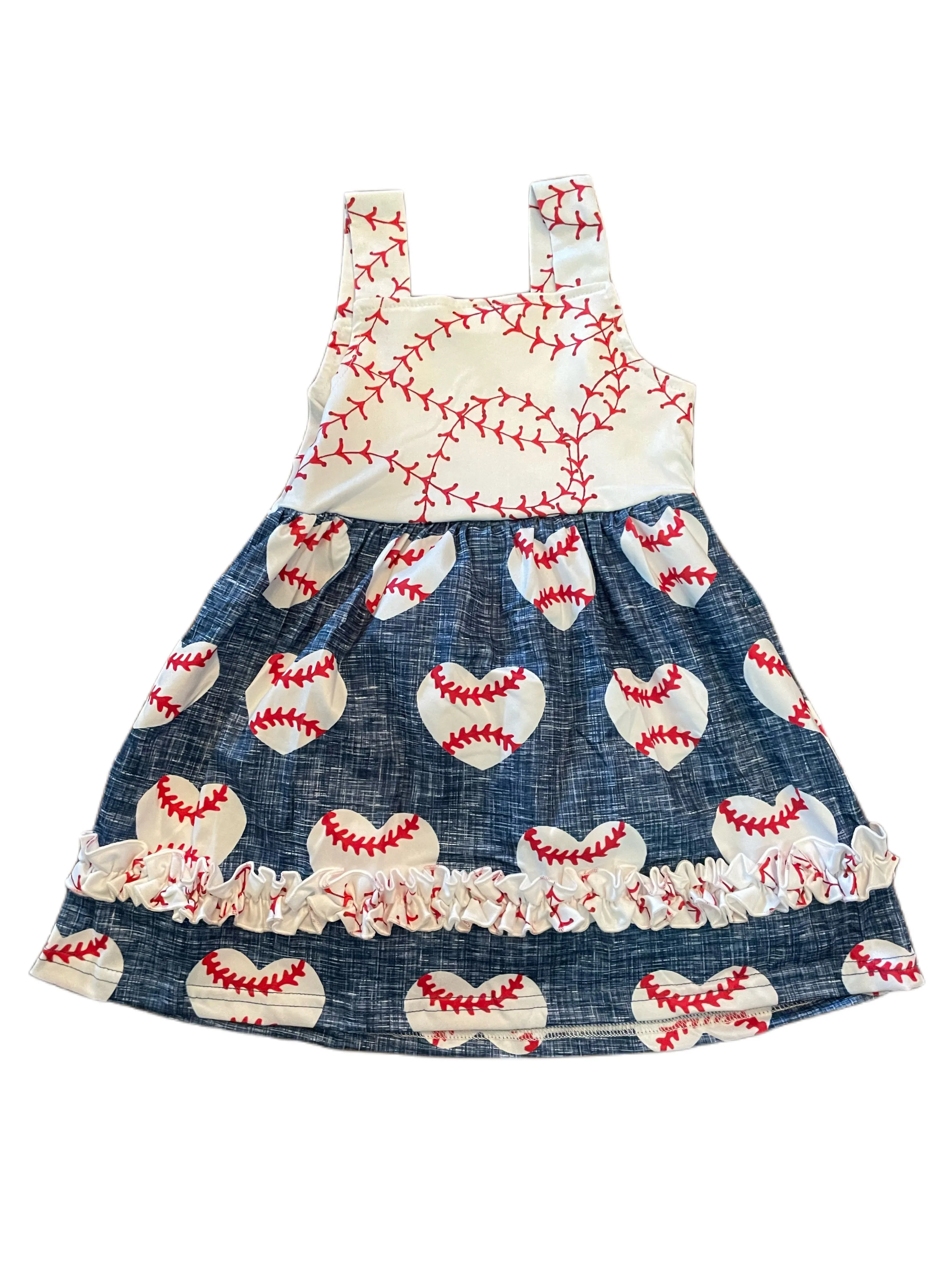 Youth Baseball Heart Dress