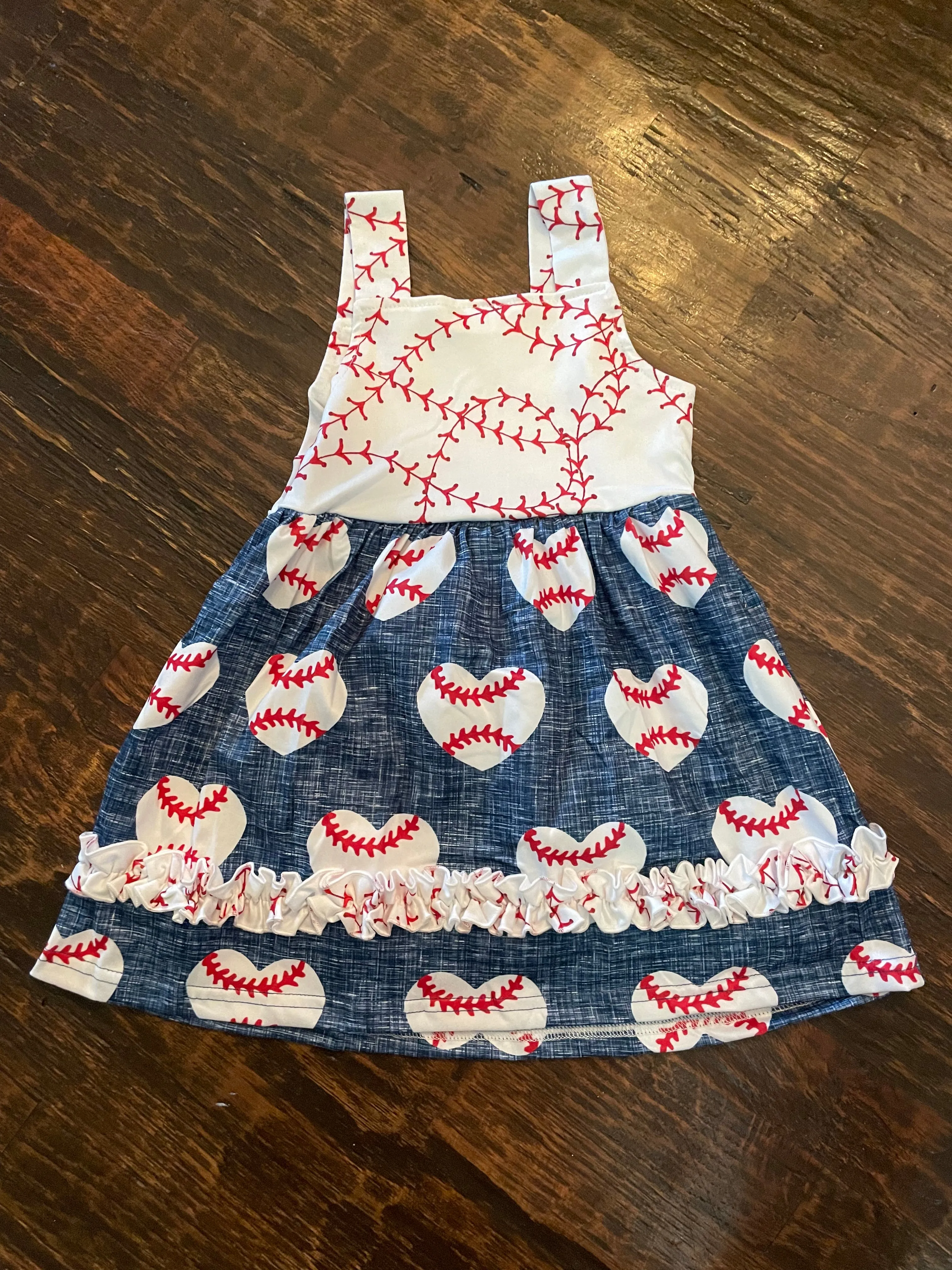 Youth Baseball Heart Dress