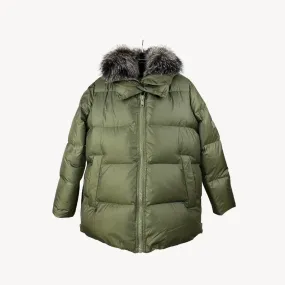 Yves Salomon A-line Down Coat - Hunter Green